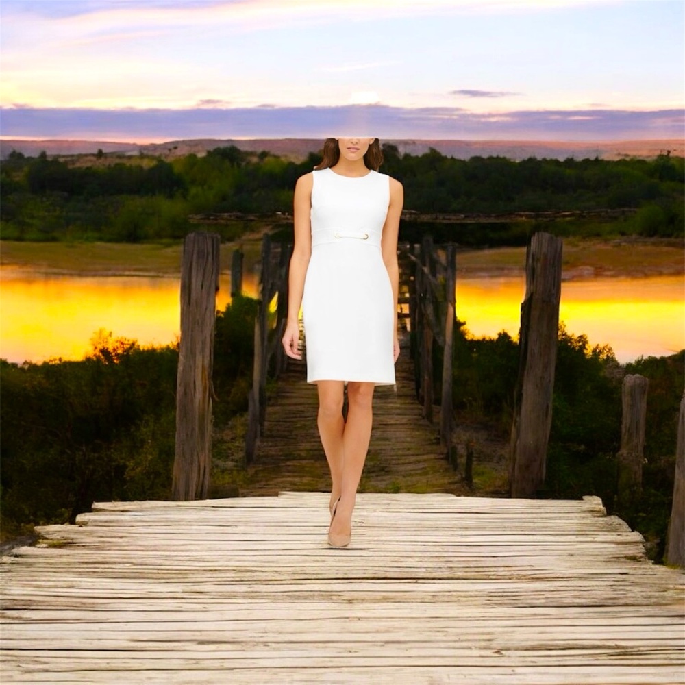 Tommy Hilfiger Elegant White Midi Dress